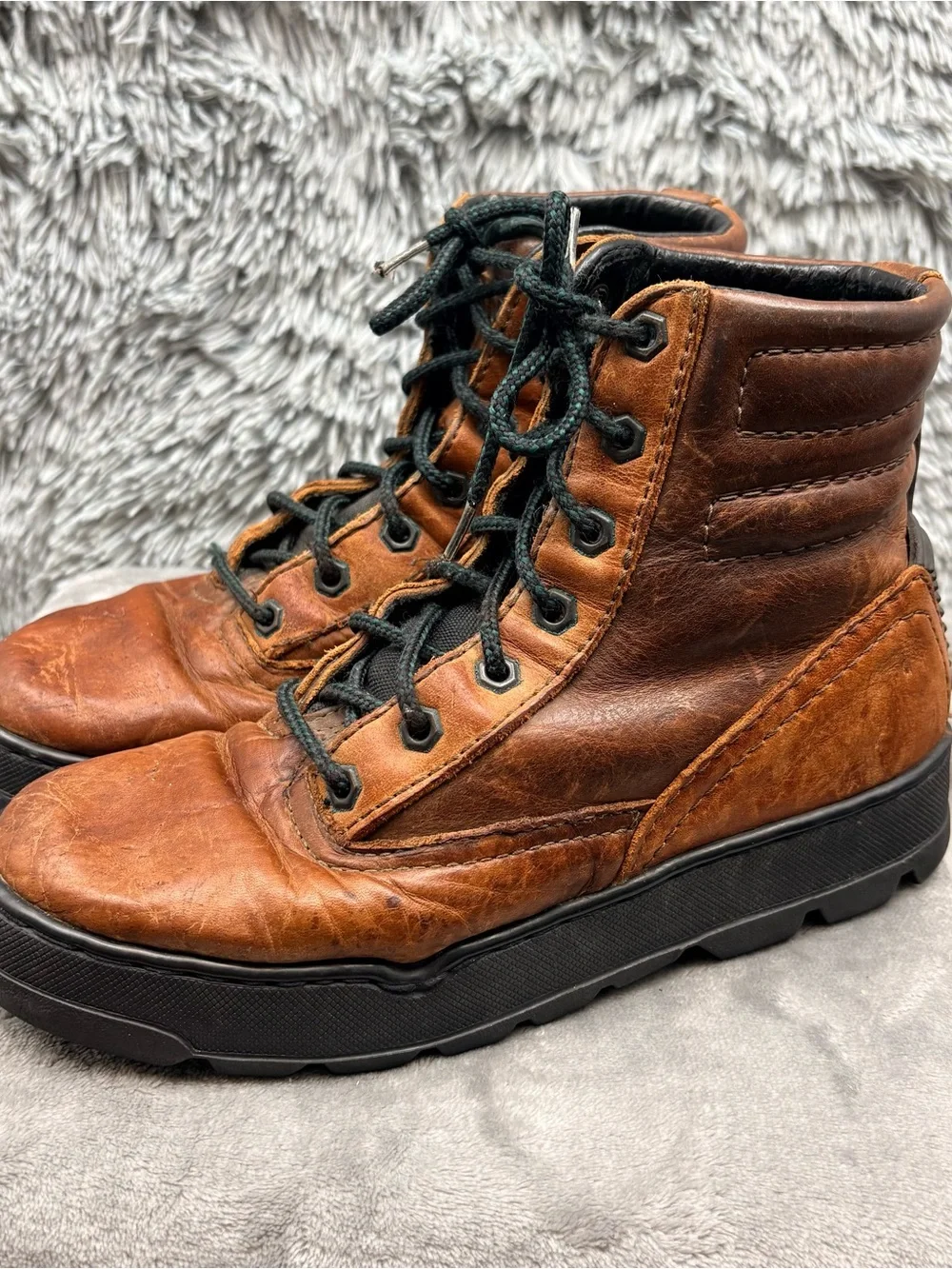 Reebok Boks Boots Mens 7 Brown Leather Hiking 90s Vintage Ghostface Scream
